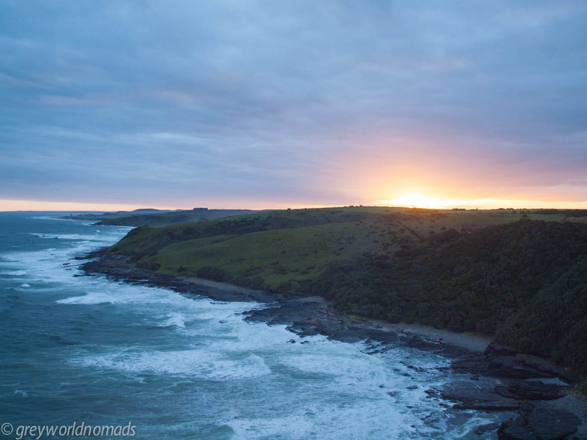 Sunset over cliffs, Morgan Bay, Wild Coast