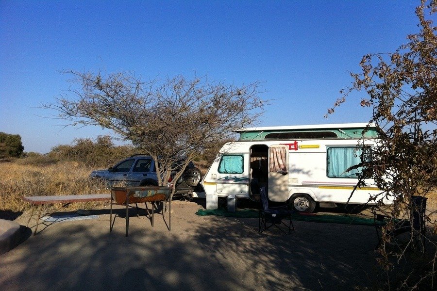 Camping in Botswana mit Wohnwagen