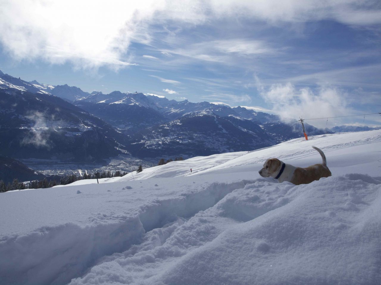Deep Snow and stunning views in Switzerland
