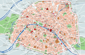 Paris Attractions Map - Paris Sehenswürdigkeiten Karte
